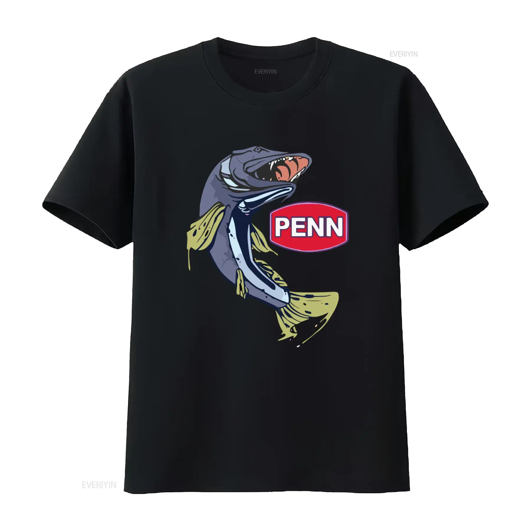 Fishing Equipment In China - T-shirt noir pour homme avec logo