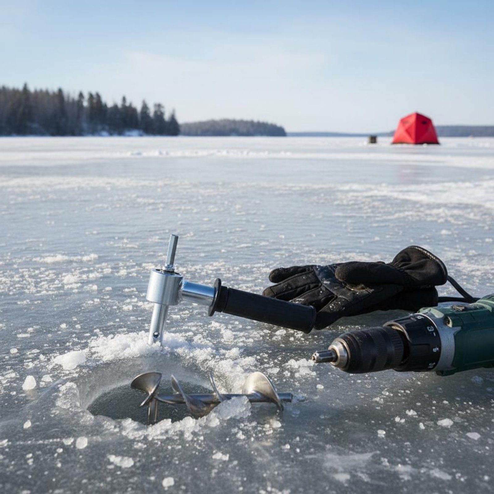 Fishing Equipment Usa - Adaptateur de perceuse à glace robuste