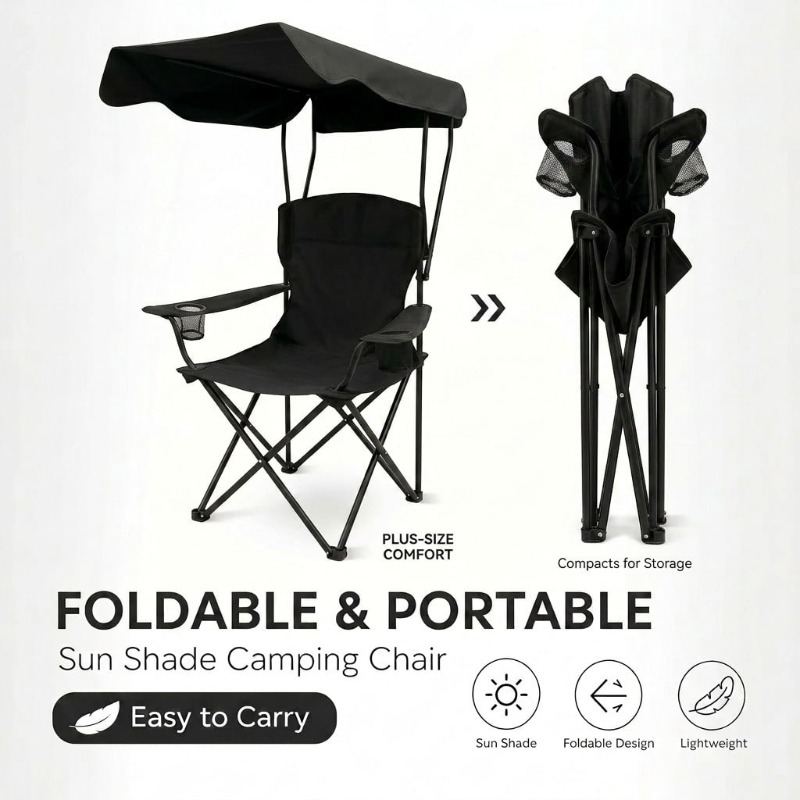 Fishing Equipment Usa - Chaise de camping d'extérieur avec auvent,